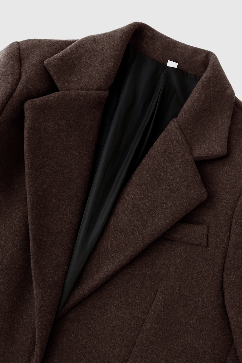 Coat : Women's Long Brown Coat in van Vanda Liamo