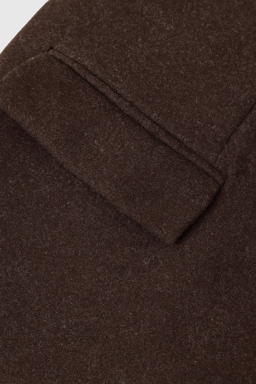 Coat : Women's Long Brown Coat in van Vanda Liamo