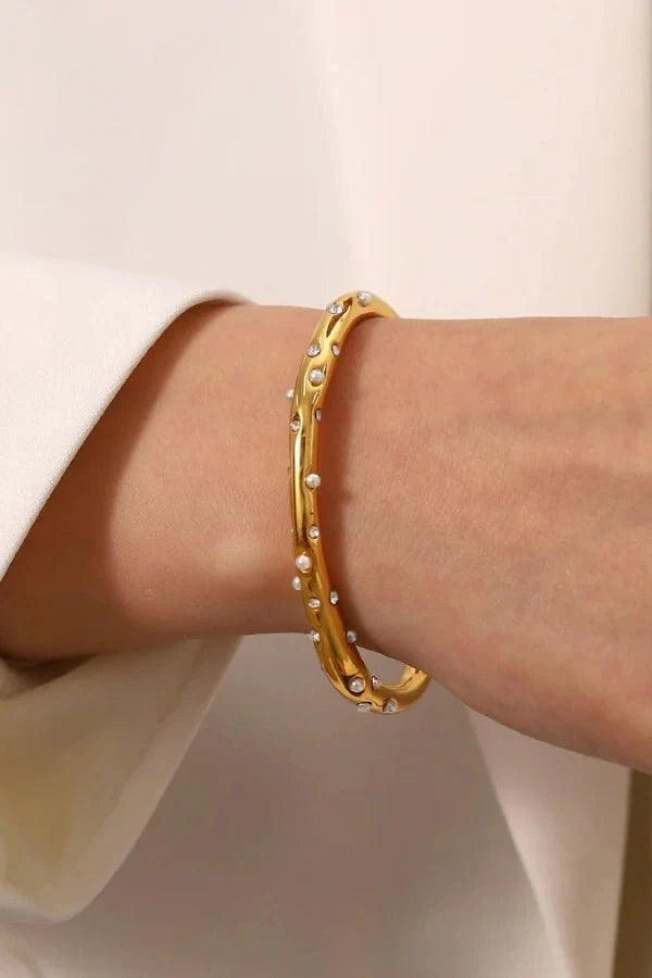 Bracelets : Barbara Gold Bangle in van Vandaliamo