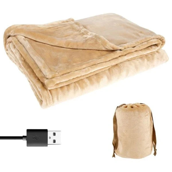 Home Decor : USB Heated Blanket with Sleeves - Wearable Warmth in Yellow van Vandaliamo