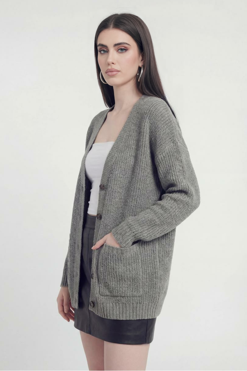 Cardigan : Women's Oversized Soft Knit Cardigan - Open Front for Everyday Comfort in van Vanda Liamo