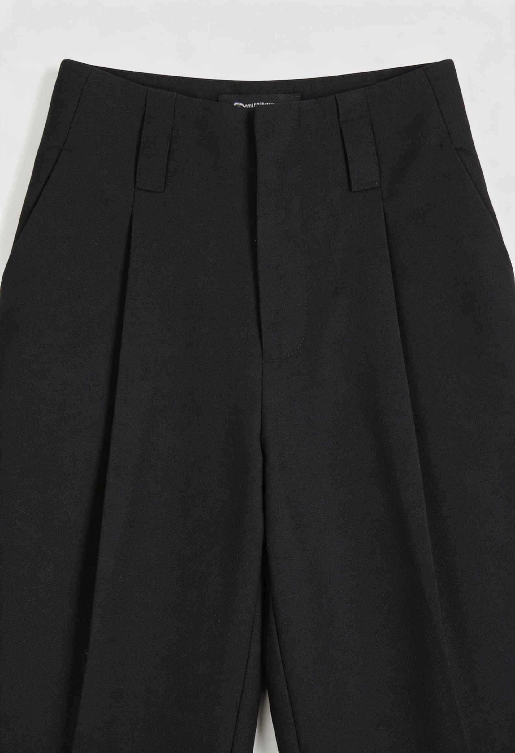 Pants : Women's High-Waisted Black Pleated Pants in van Vanda Liamo