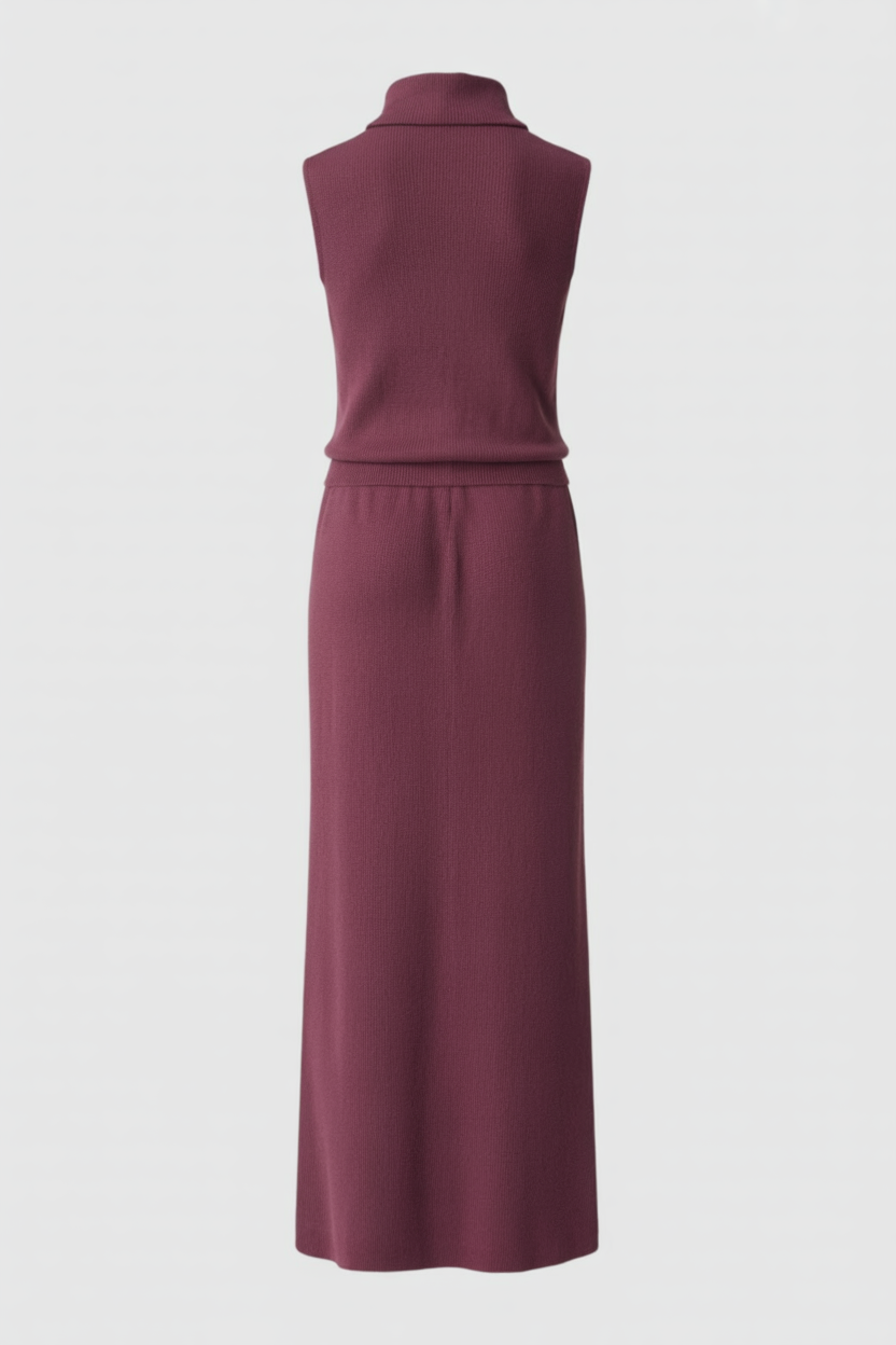 Women's Set : Women's Wine Red Knit Set in van Vanda Liamo
