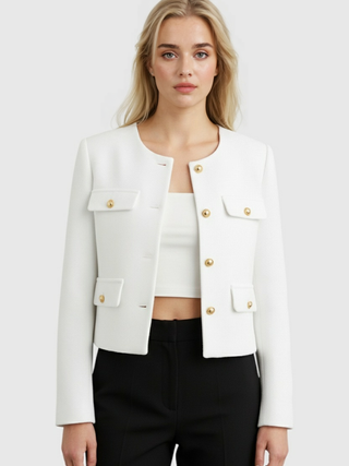 Women's White Winter Short Jacket