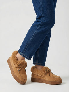 Women's Cozy Light Brown Snow Boots