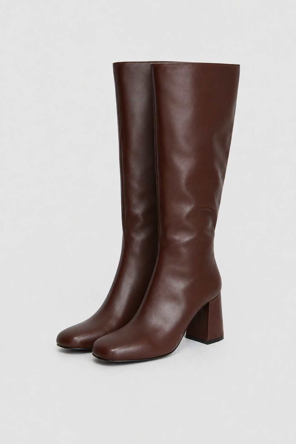 Women’s Dark Brown Retro Knee-High Block Heel Boots