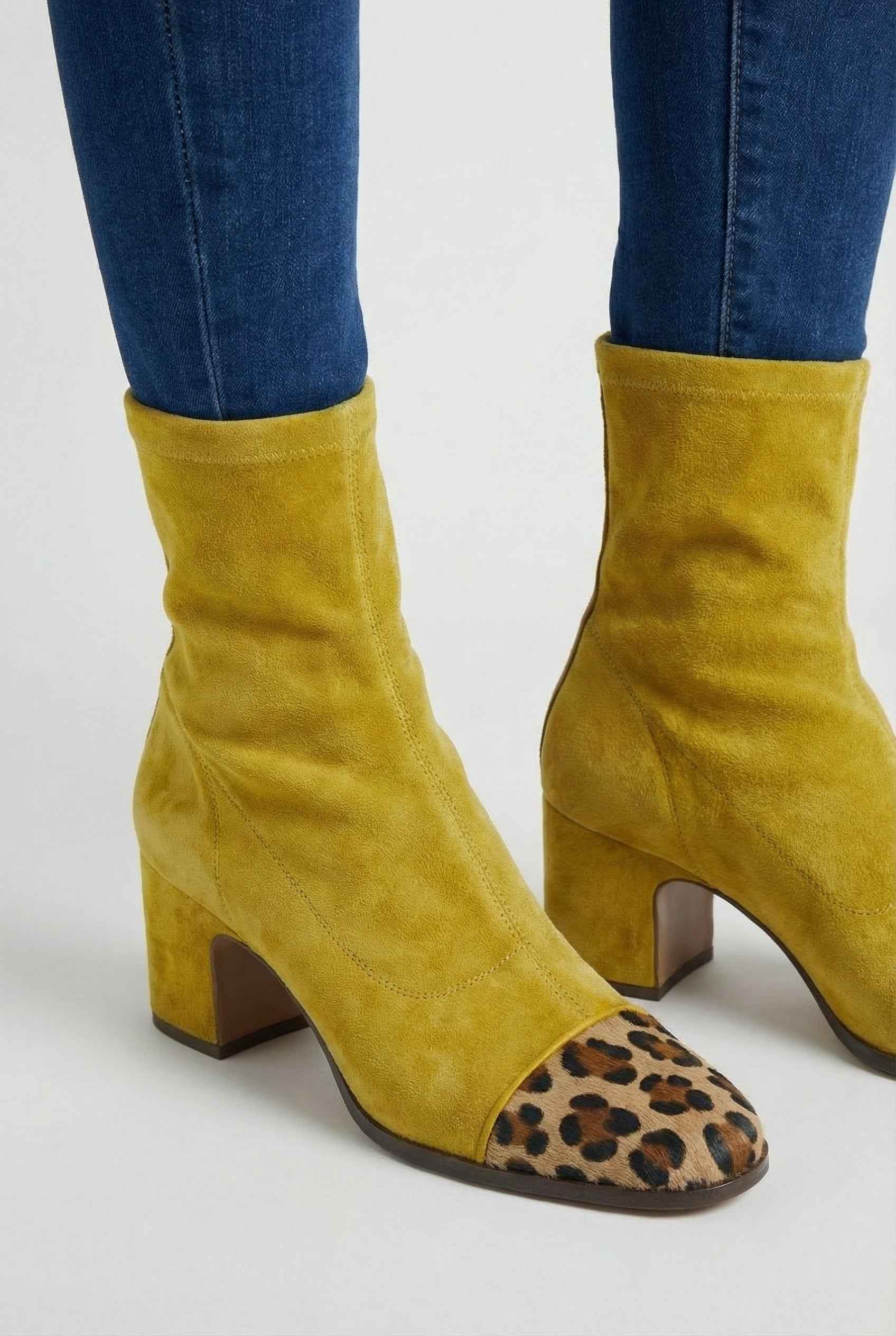 Women's Boots : Women's Yellow Mid-Calf Fashion Boots in van Vanda Liamo