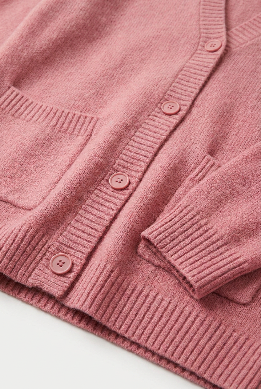 Cardigan : Women's Pink V-Neck Knit Cardigan Sweater - Soft & Lightweight in van Vanda Liamo