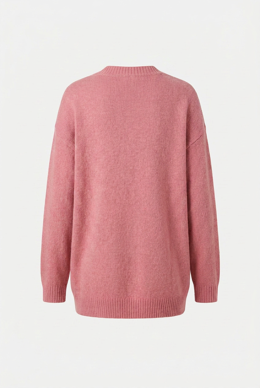 Cardigan : Women's Pink V-Neck Knit Cardigan Sweater - Soft & Lightweight in van Vanda Liamo