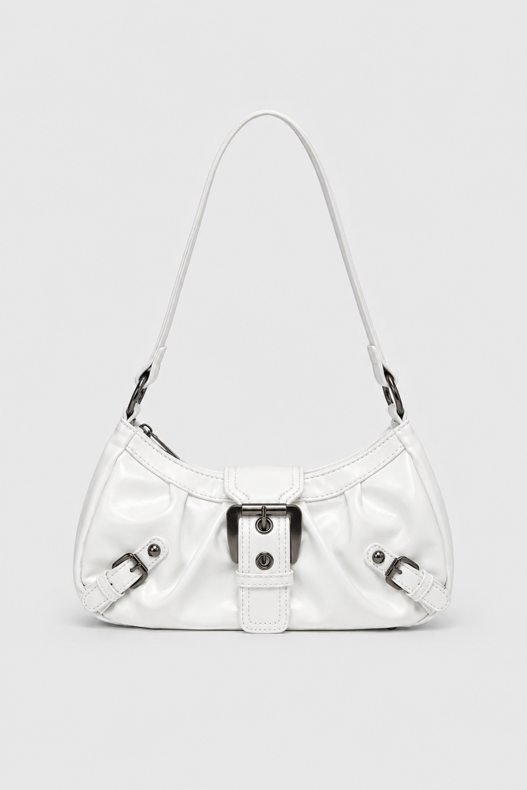Schoudertas : Women's Crossbody Bag with Adjustable Strap & Spacious Interior in White van Vandaliamo