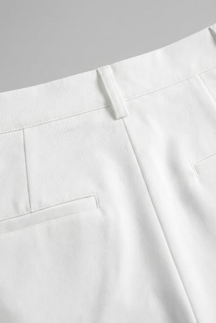 Pants : Women's High-Waisted White Pleated Pants in van Vanda Liamo