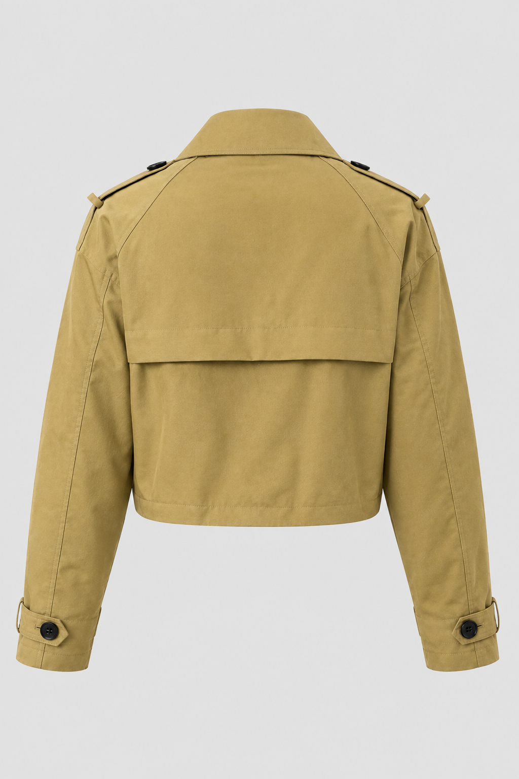 Jacket : Women's Khaki Cropped Windbreaker Jacket - Lightweight & Stylish in van Vanda Liamo