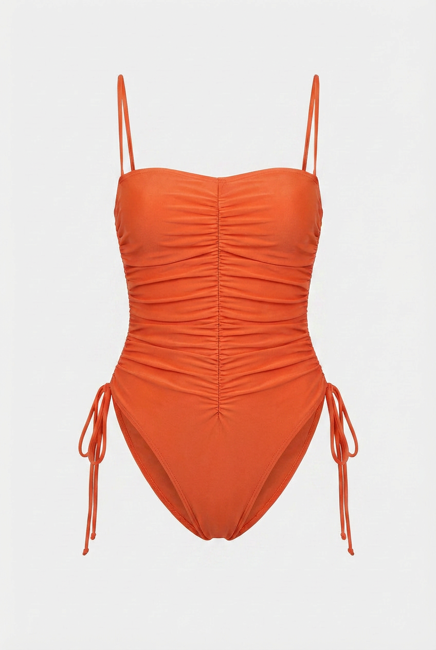 Women's Swimwear : Women's Quick Dry UV Protection Orange One-Piece Swimsuit in Orange van Vanda Liamo