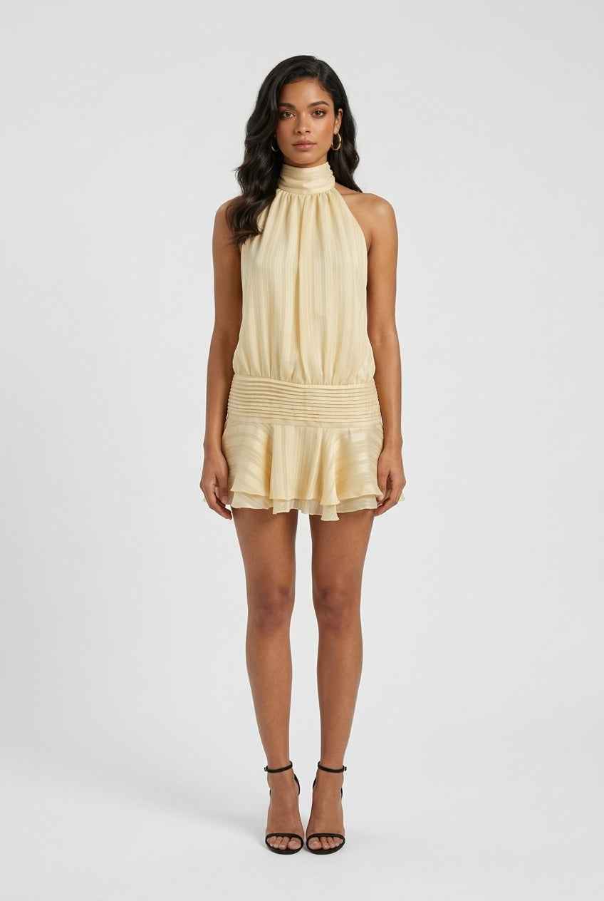 Women's Dresses : Women’s Radiant Yellow Mini Summer Dress – Playful & Feminine Warm-Weather Style in van Vanda Liamo