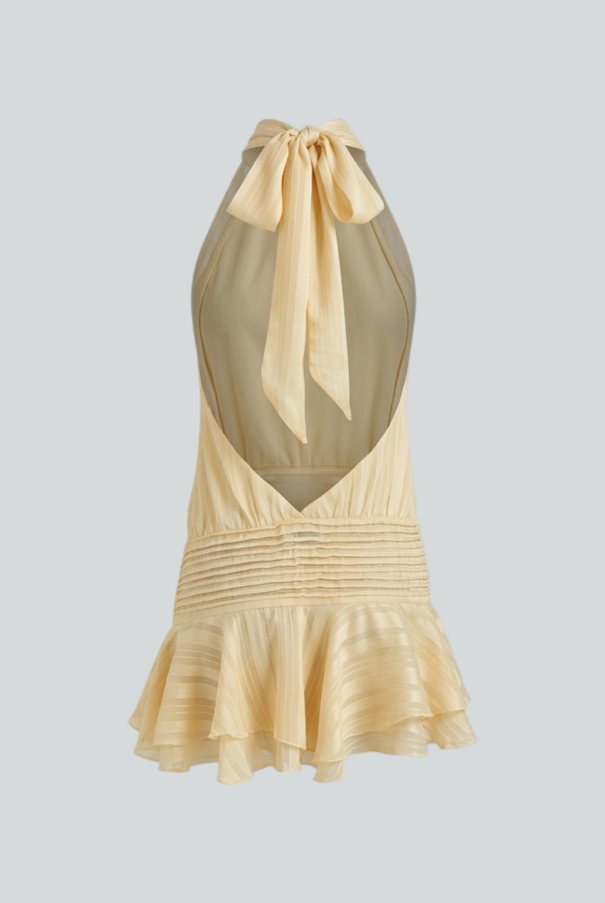 Women's Dresses : Women’s Radiant Yellow Mini Summer Dress – Playful & Feminine Warm-Weather Style in van Vanda Liamo