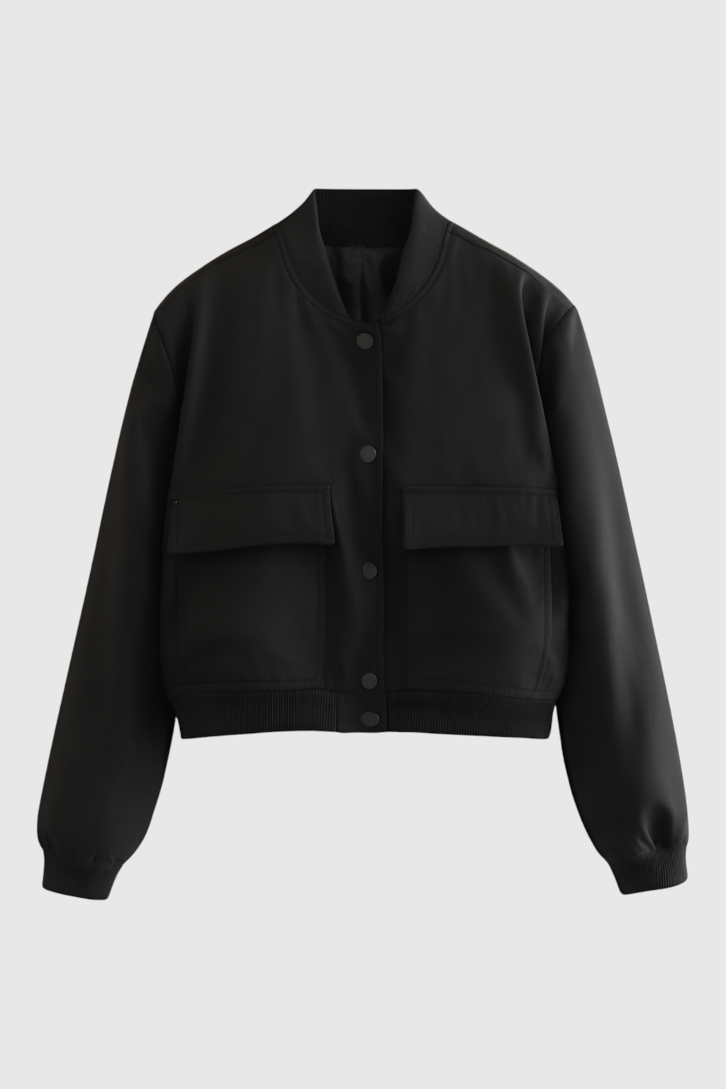 Jacket : Women's Black Lightweight Bomber Jacket - Stylish & Versatile Outerwear in Black van Vanda Liamo