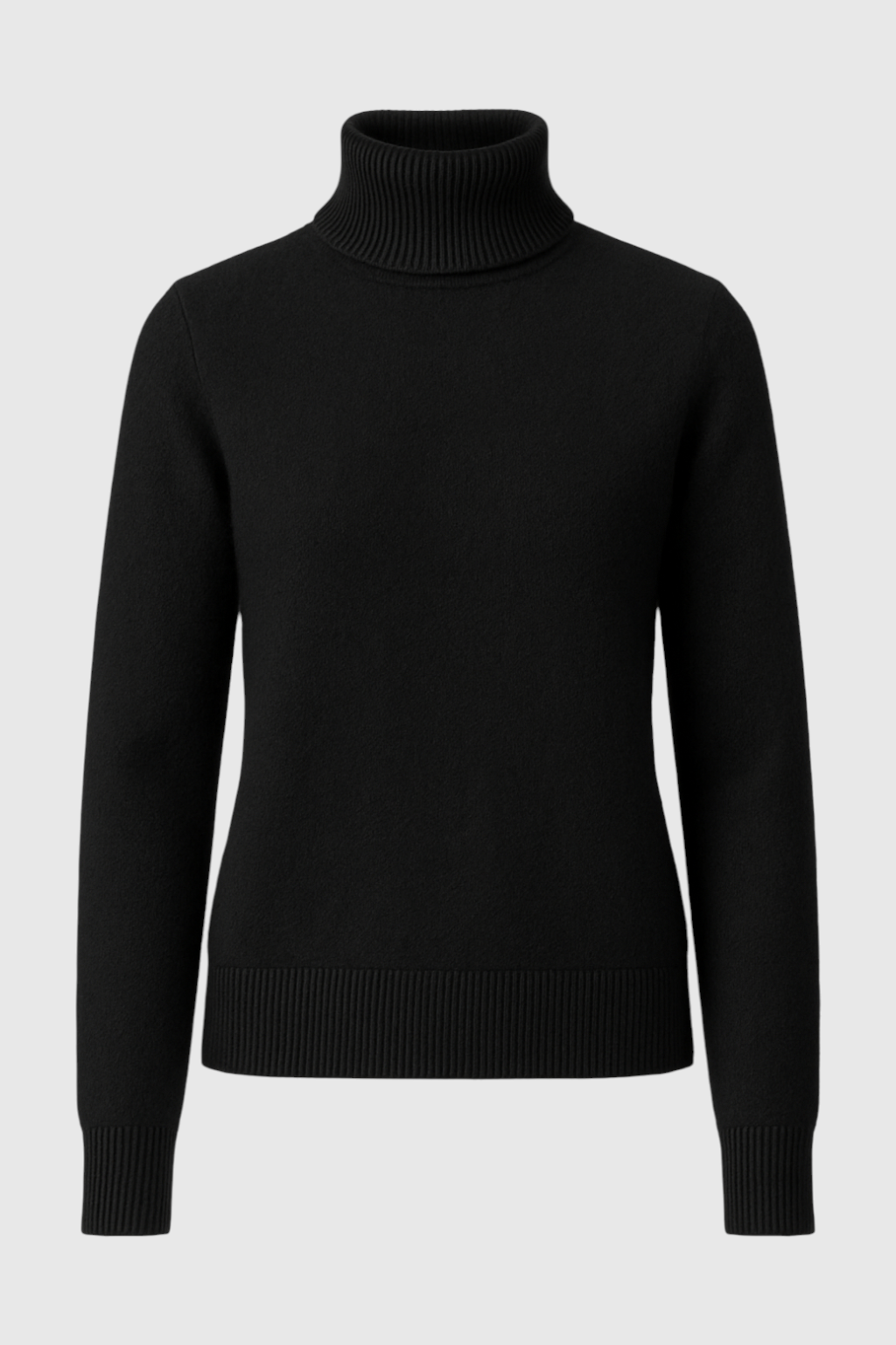 Women's Sweaters : Black Fleece Lined Thermal Turtleneck Sweater in Black van Vanda Liamo