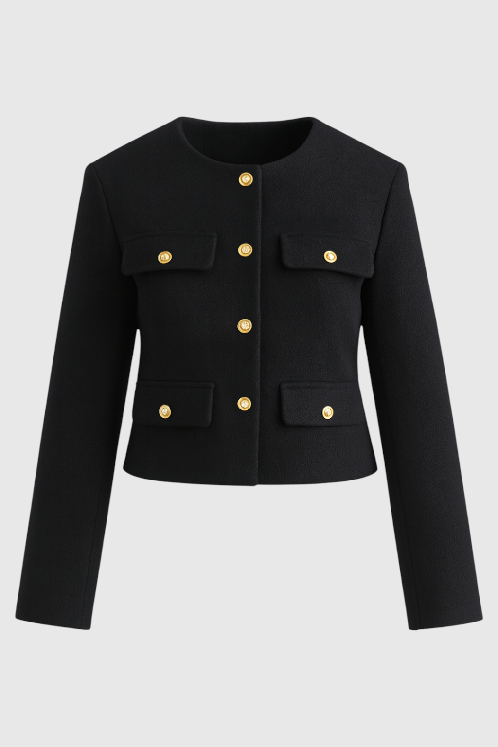 Jacket : Women's Black Winter Short Jacket in Black van Vanda Liamo