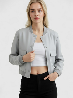 Women's Gray Bomber Jacket
