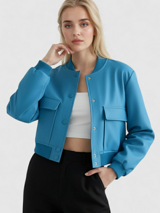 Women's Blue Bomber Jacket