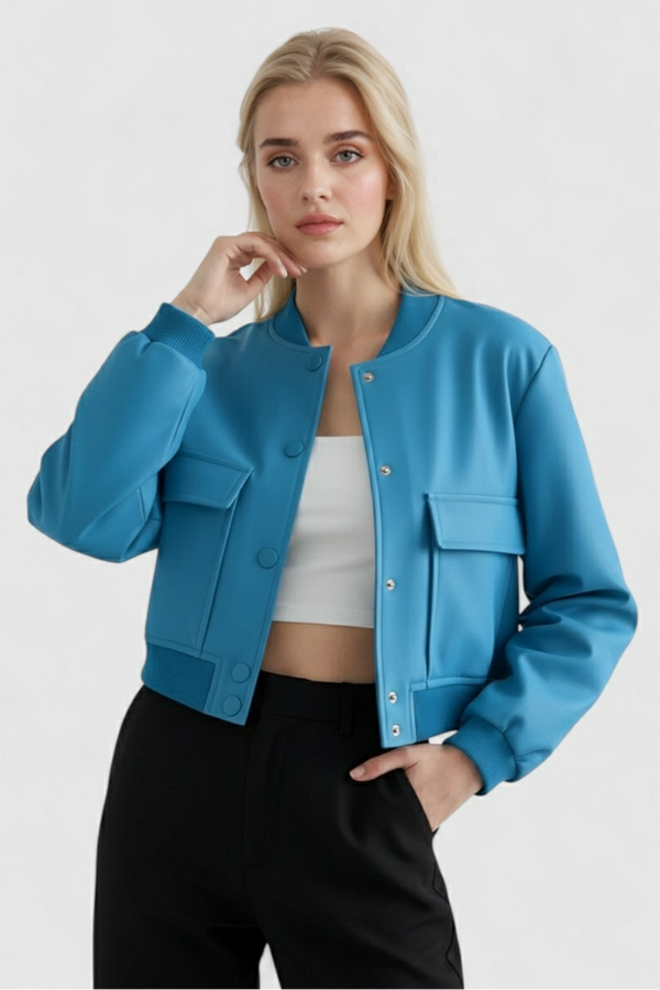Women's Blue Bomber Jacket