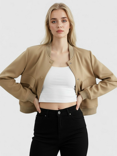 Women's Khaki Bomber Jacket
