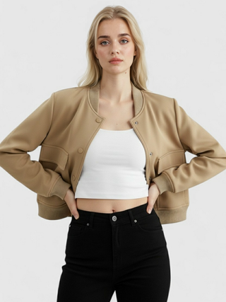 Women's Khaki Bomber Jacket