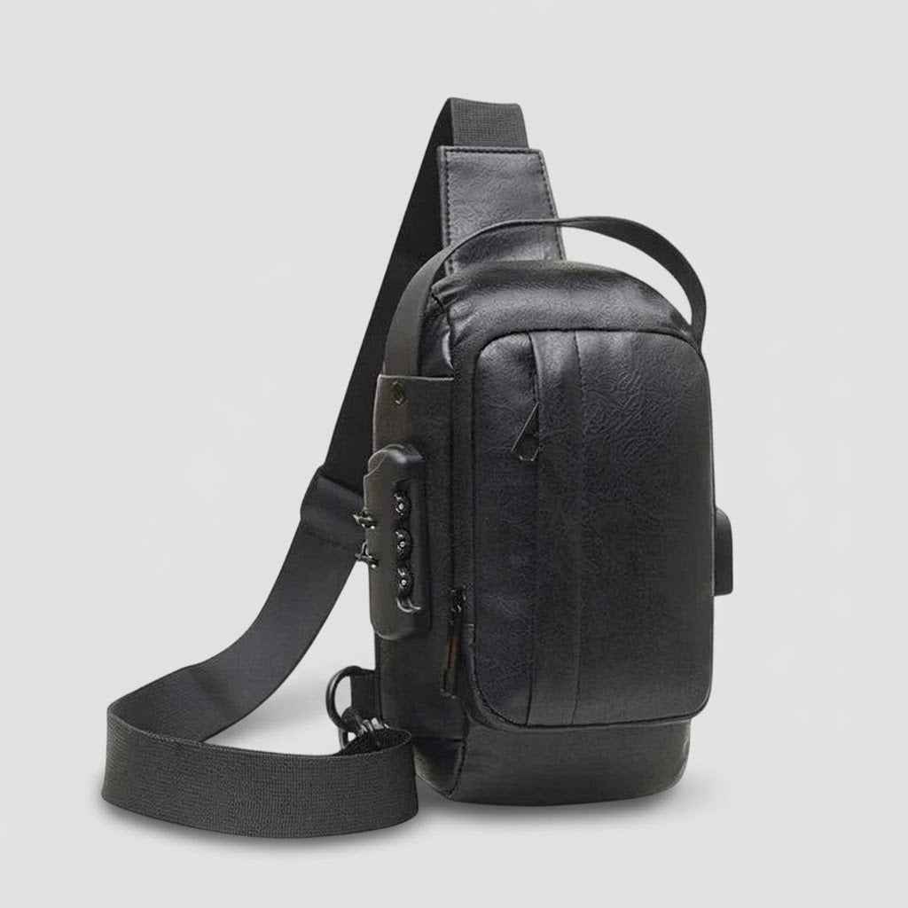 Bags : Men's Anti-Theft Lock Sling Bag with USB Port in van Roselva