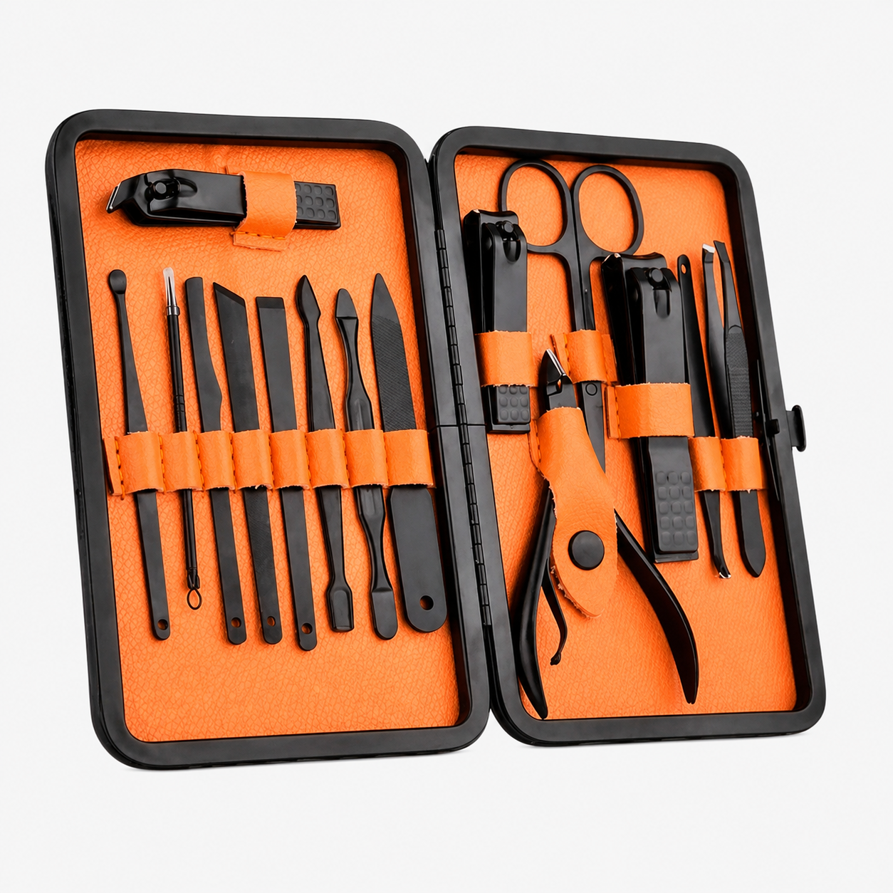15-Piece Professional Stainless Steel Manicure & Pedicure Grooming Kit
