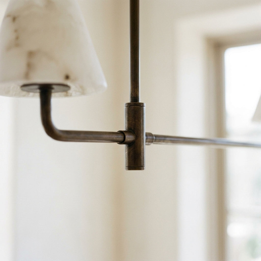 Alba Pendant Lamp in Alabaster and Bronze