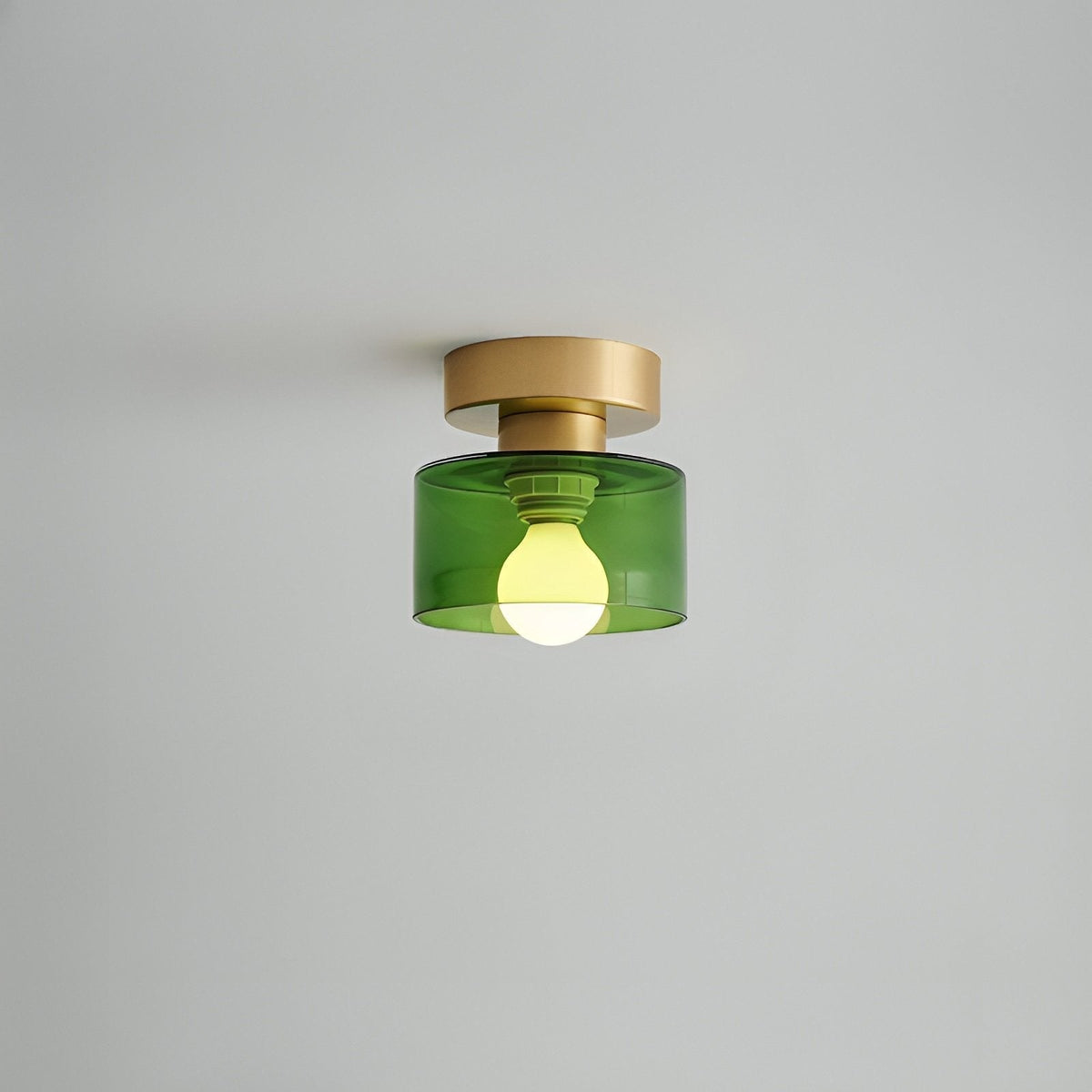 Bauhaus Geometric Alabaster Semi-Flush Ceiling Light Drum