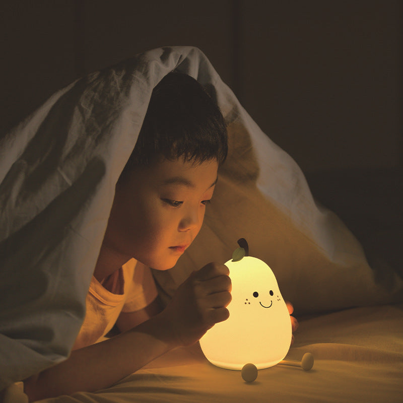 Silicone Night Light : Silicone Pear Night Light – Touch-Dim Bedside Lamp in van Vanda Liamo