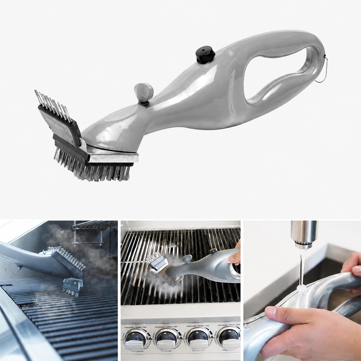 Steam-Powered BBQ Grill Cleaning Brush