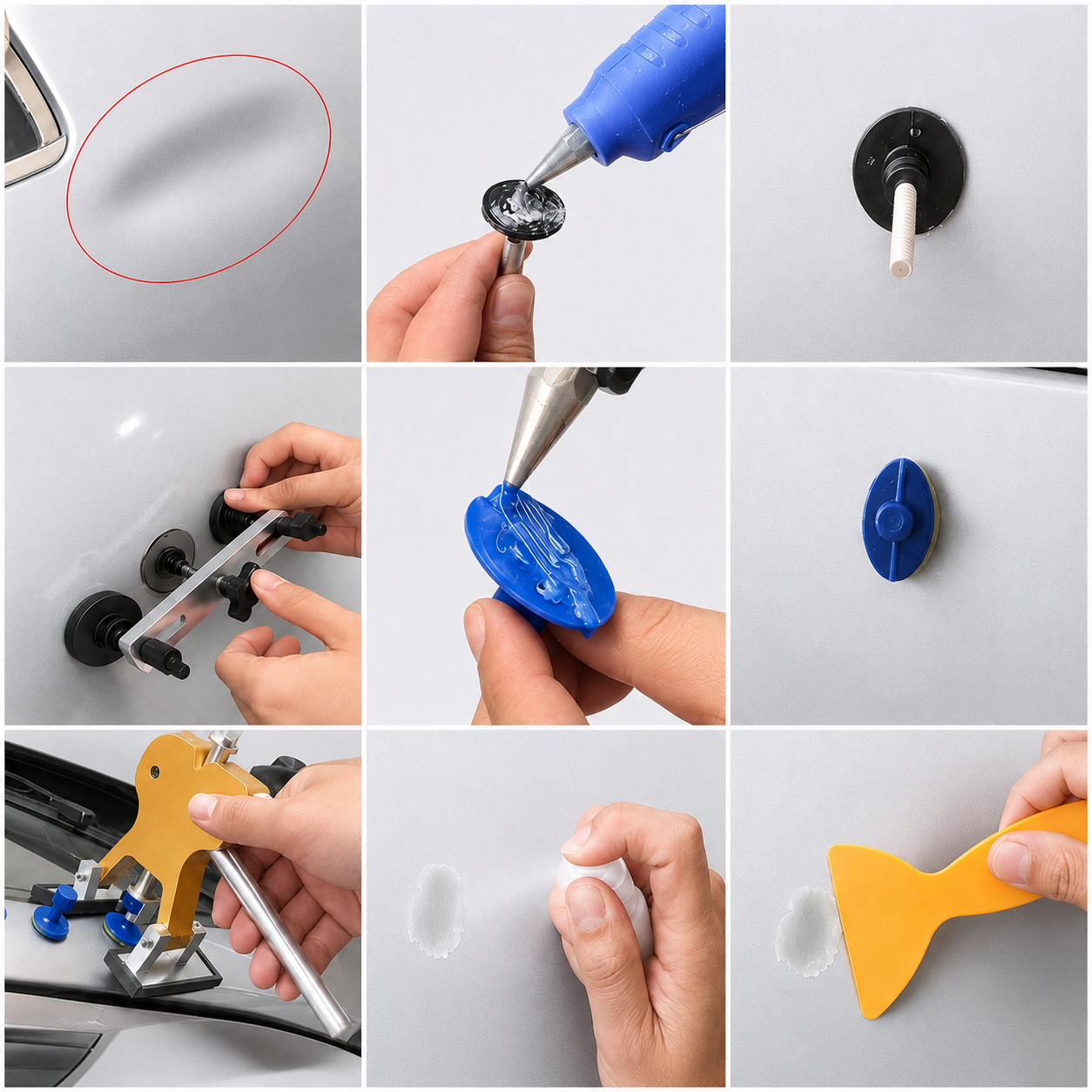 Paintless Car Dent Repair Bridge Puller Tool Set