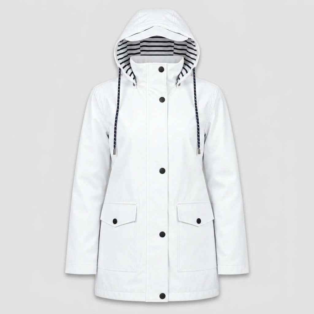 Jackets : Women's Lightweight Hooded Jacket with Striped Lining in van Roselva
