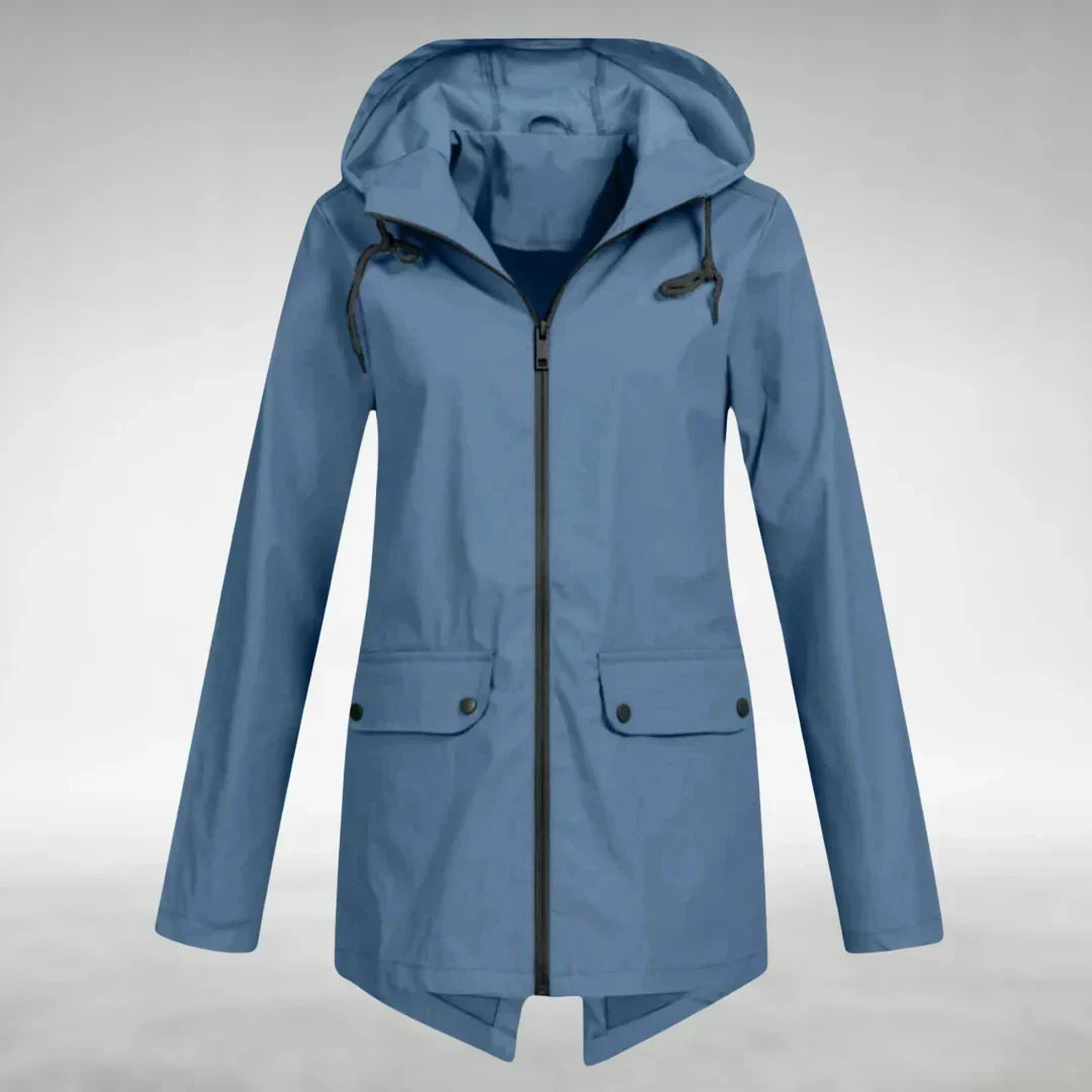 Outerwear : Women's Parka - Drawstring Hood with Extended Back Hem in Wijnrood van Vanda Liamo