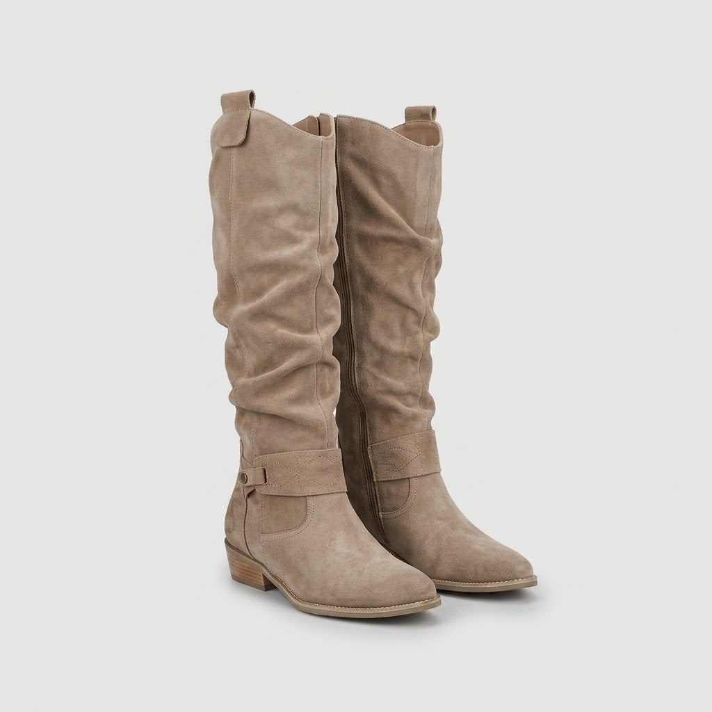 Footwear : Women's Elegant Suede Tall Boots, Jill in van Vanda Liamo