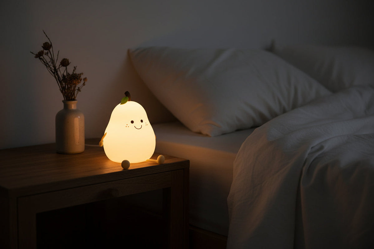 Silicone Night Light : Silicone Pear Night Light – Touch-Dim Bedside Lamp in van Vanda Liamo