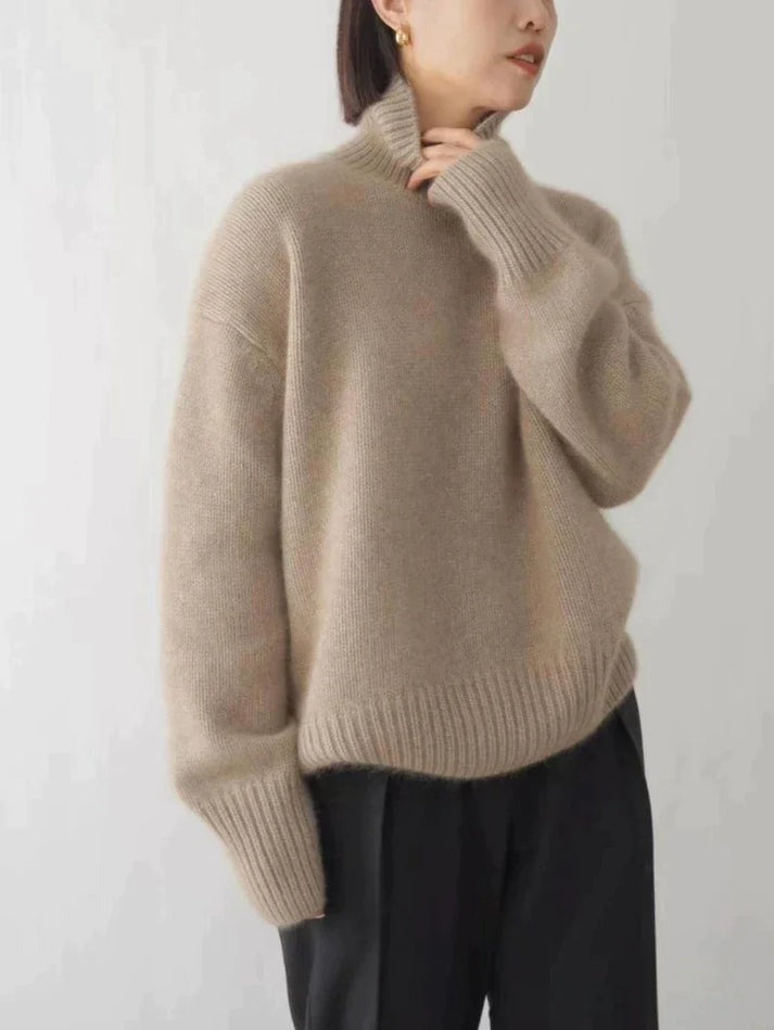 Women's Cashmere Sweater with Turtleneck Collar