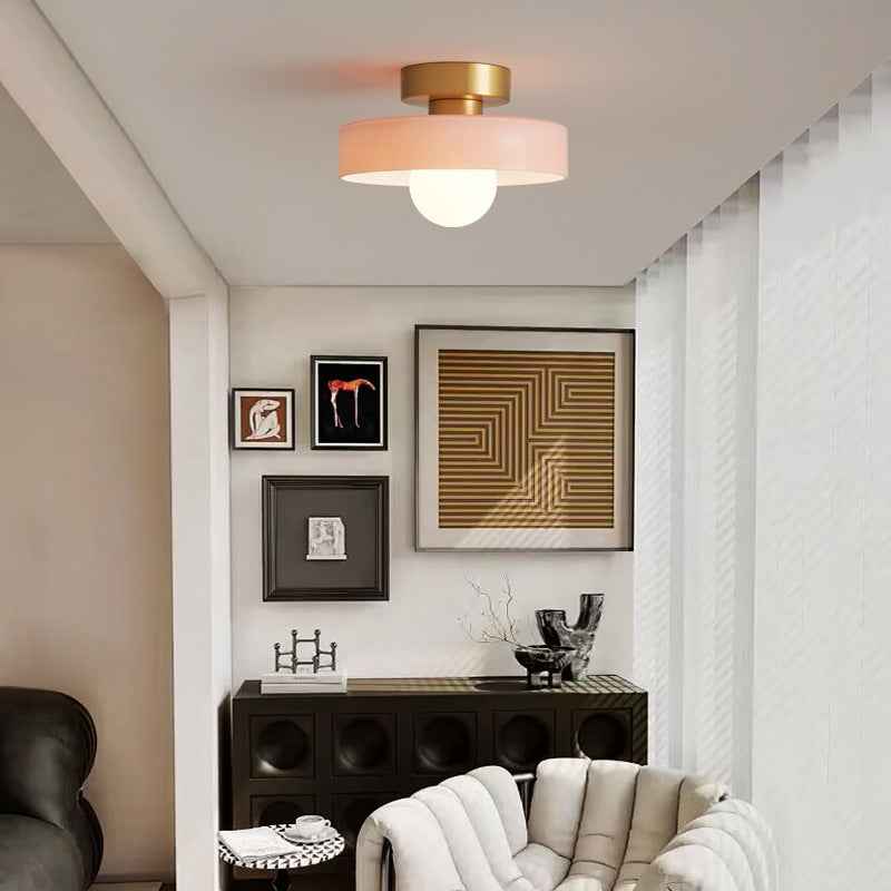 Ceiling Light Fixtures : Bauhaus Ceiling Lamp - French-Inspired Brass Glass Geometric in van Havelalights
