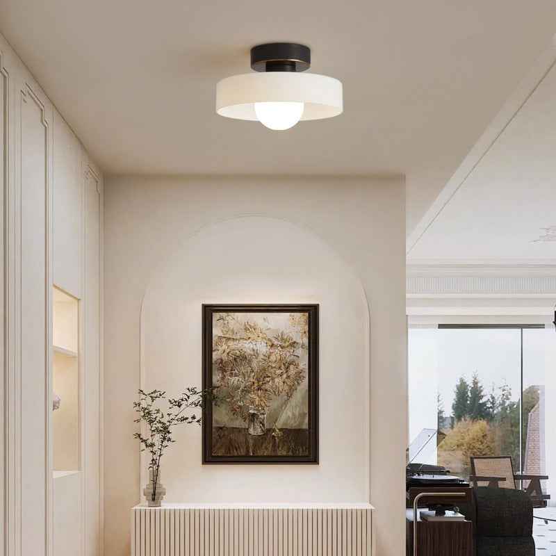 Ceiling Light Fixtures : Bauhaus Ceiling Lamp - French-Inspired Brass Glass Geometric in van Havelalights