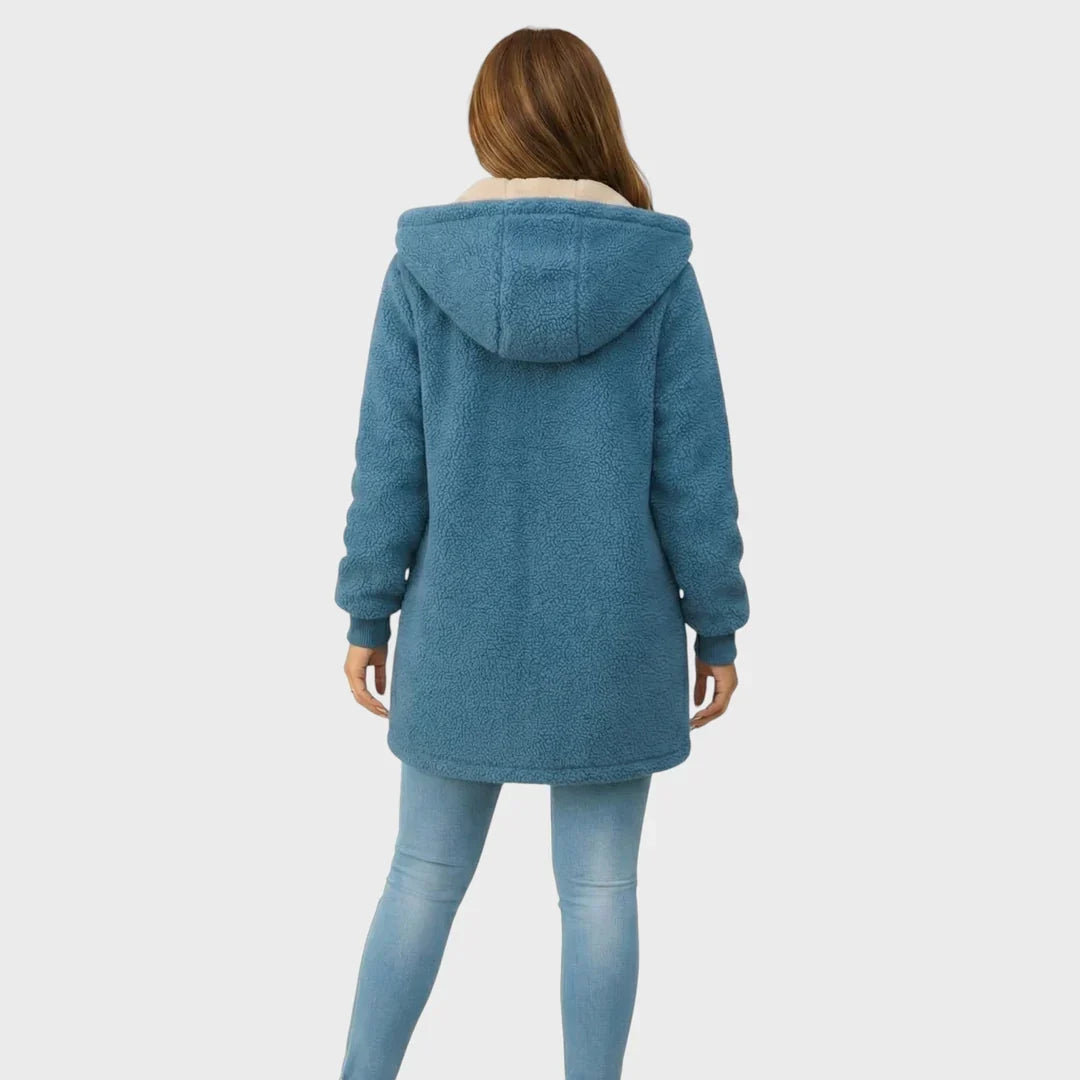 Jacket : Women's Hooded Teddy Jacket with Zip Closure in van Vandaliamo
