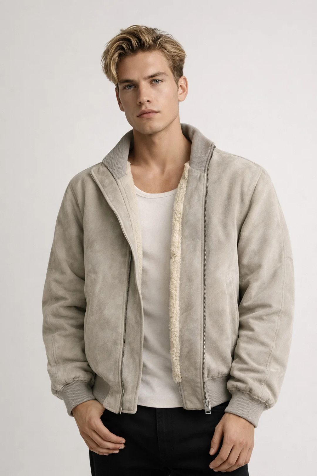 Menswear/Outerwear : Men's Zip Jacket - Rugged Hip-Length Winter Coat in van Vanda Liamo