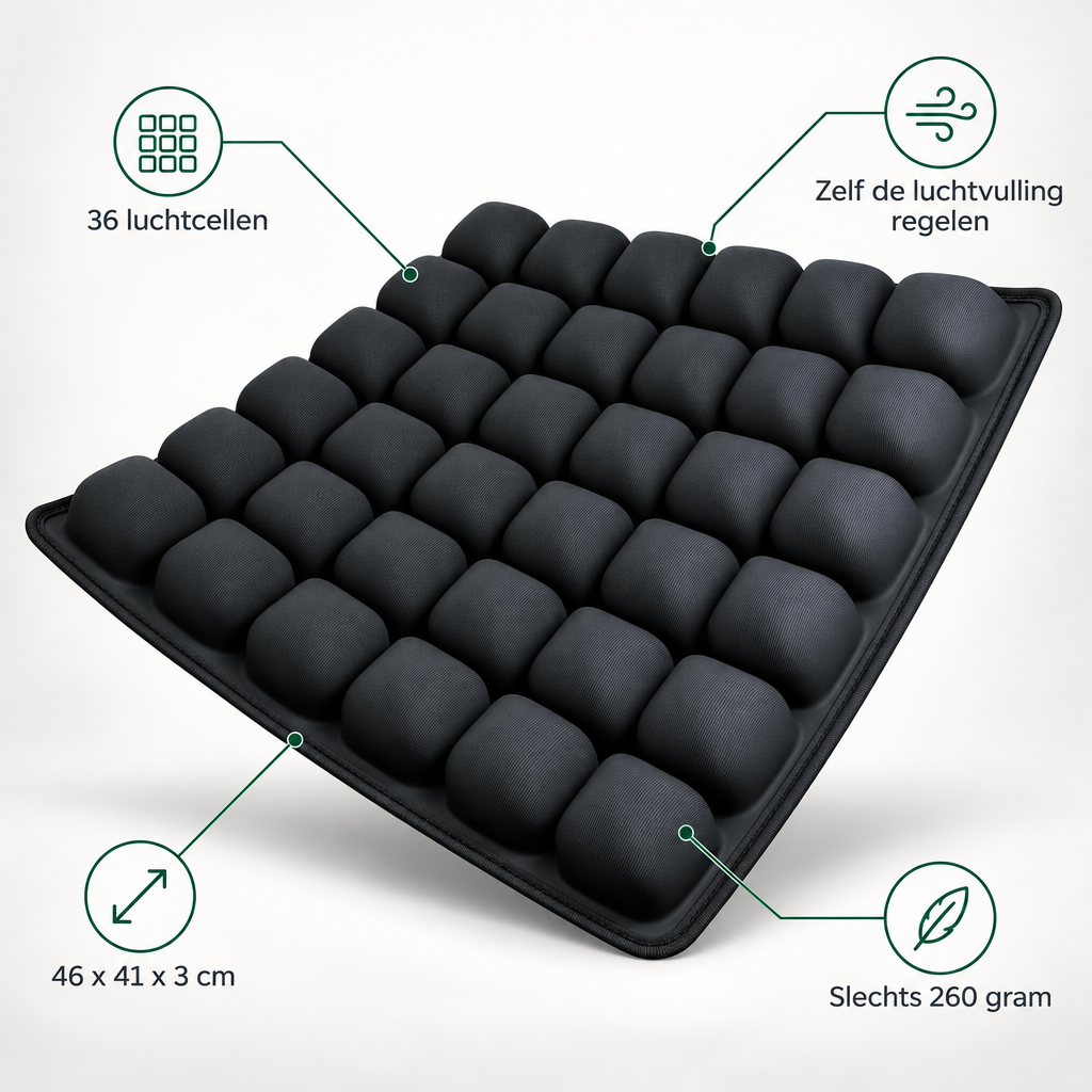 Inflatable Seat Cushion - Ergonomic Air Cushion with 36 Air Cells