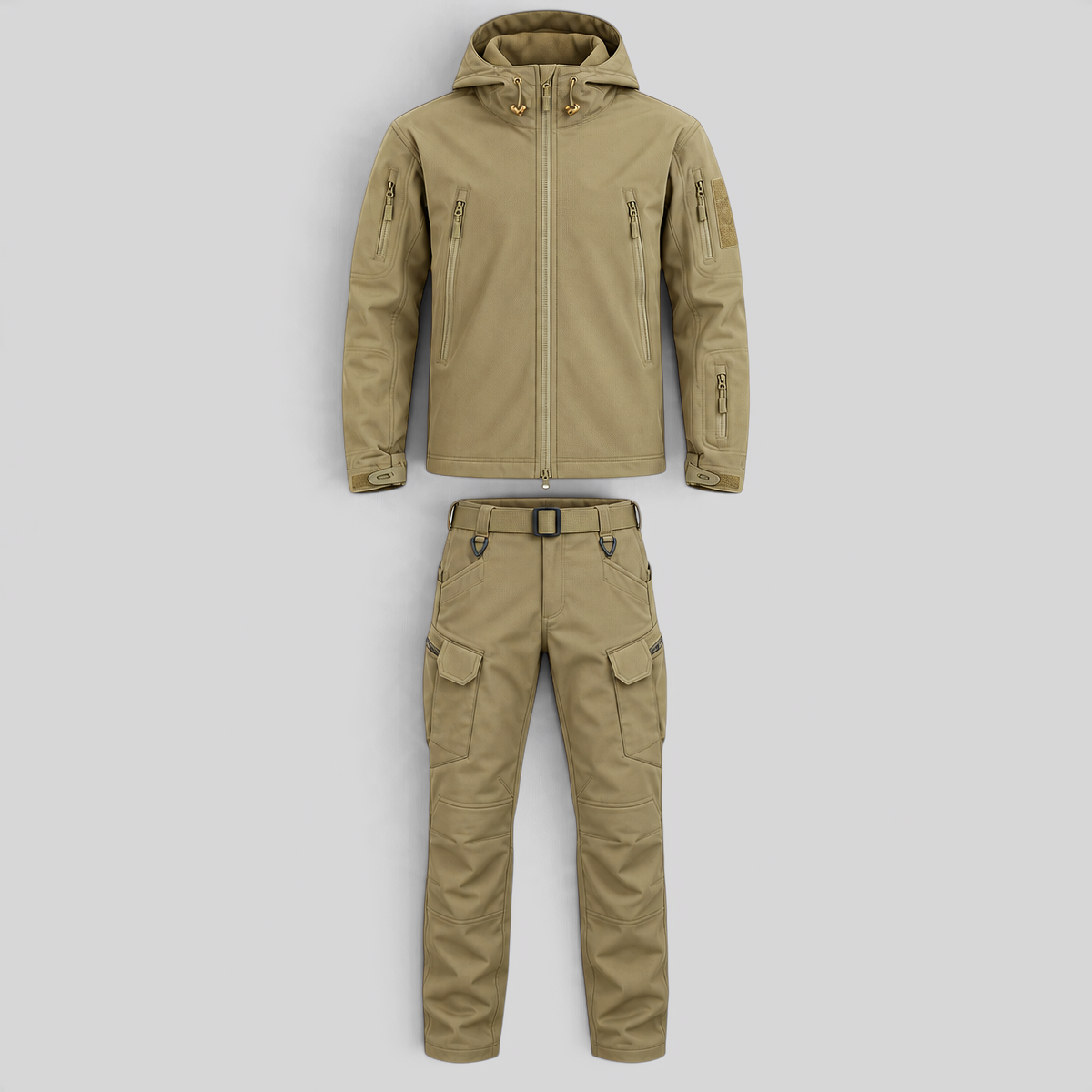 Kleding en accessoires > Kleding > Kledingsets : Men's Outdoor Set - Padded Winter Jacket with Hood and Cargo Pants in van Roselva