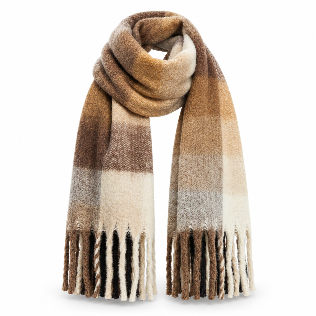 Scarves : Women's Oversized Winter Scarf with Gradient Color and Fringe in van Vanda Liamo