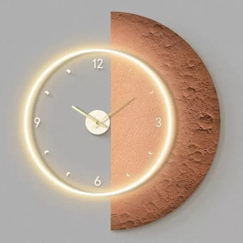 Moon Wall Clock – Soft LED Glow with Celestial Design