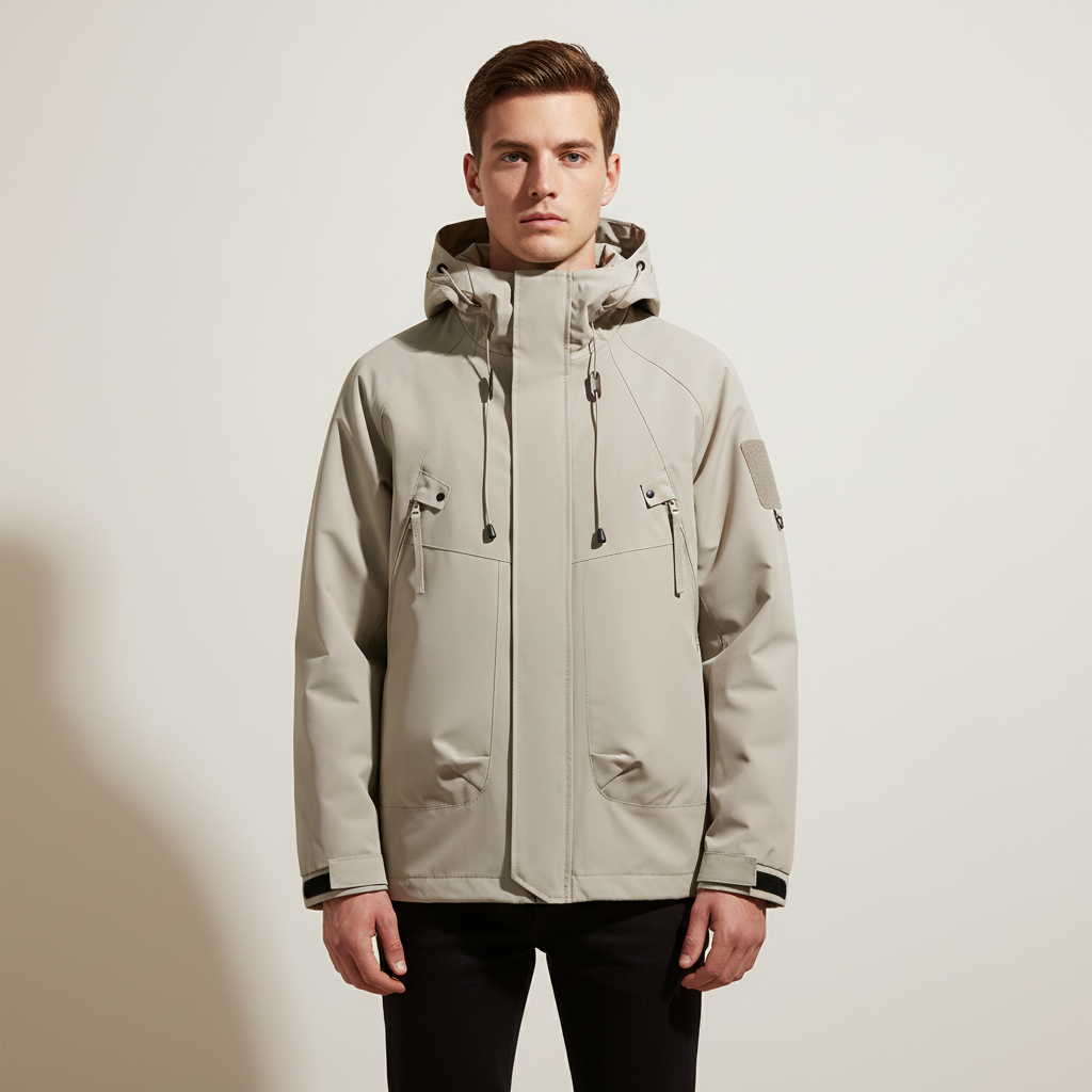 Men's Waterproof Hooded Windbreaker Jacket