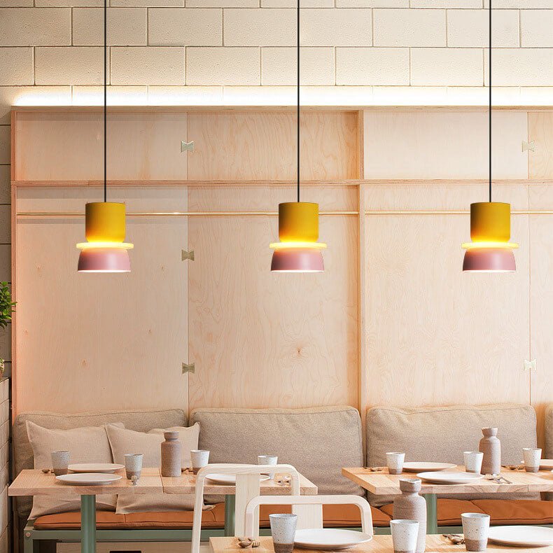 Nordic Metal LED Pendant Light Macaron Tiered Shade