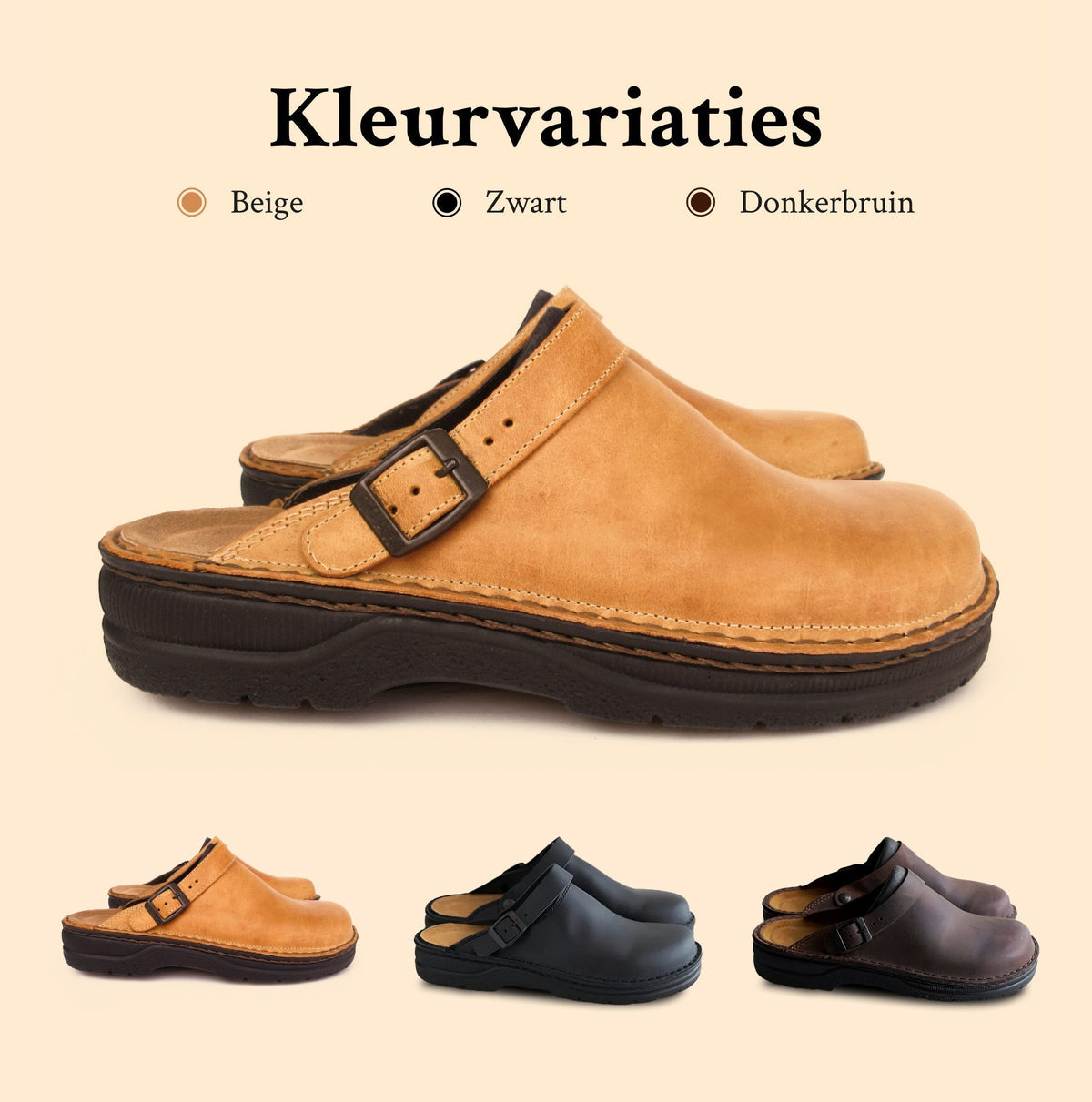 Slippers : Men's Orthopedic Leather Slippers in van Vandaliamo
